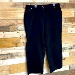 Woman Within size 22WP Natural Fit black straight leg pants